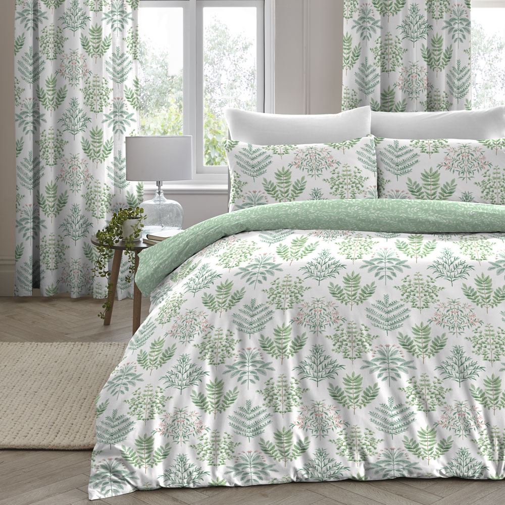 Dreams & Drapes Emily Botanical Print Reversible Duvet Cover Set