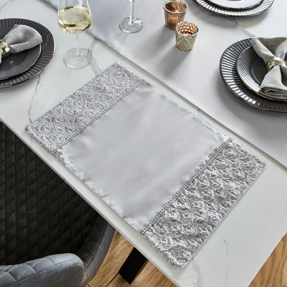 Catherine Lansfield Deco Sequin 30x46 cm Dining Place Mat 4 Pack