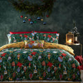 Furn Christmas Deck The Halls Print Reversible Duvet Cover Set