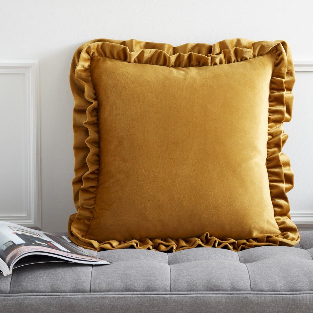 Catherine Lansfield So Soft Velvet Touch Double Frill Filled Cushion