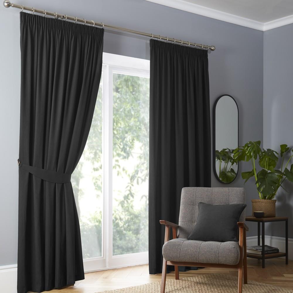 Fusion Dijon Blackout Pencil Pleat Lined Curtains