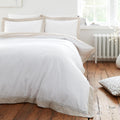 Bianca Oxford Lace 100% Cotton Percale 200 Thread Count Duvet Cover Set