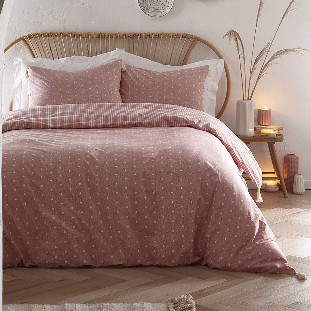 Appletree Trenton Spot 180 Thread Count 100% Cotton Percale Duvet Cover Set