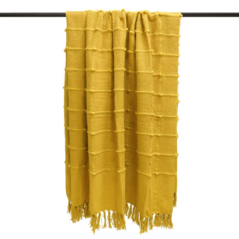 Furn Motti Knitted Tuft Cotton Rich Tasselled Throw