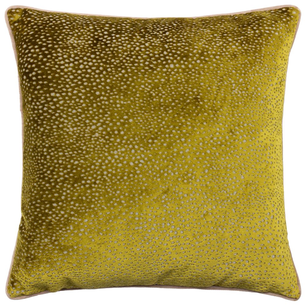 Paoletti Estelle Spotted Cut Velvet Piped Edge Cushion Cover