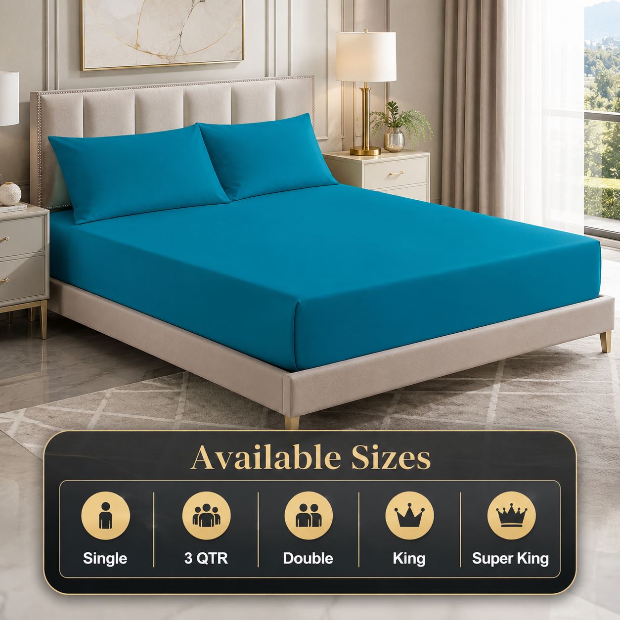 Night Zone Easy-care extra deep fitted sheets
