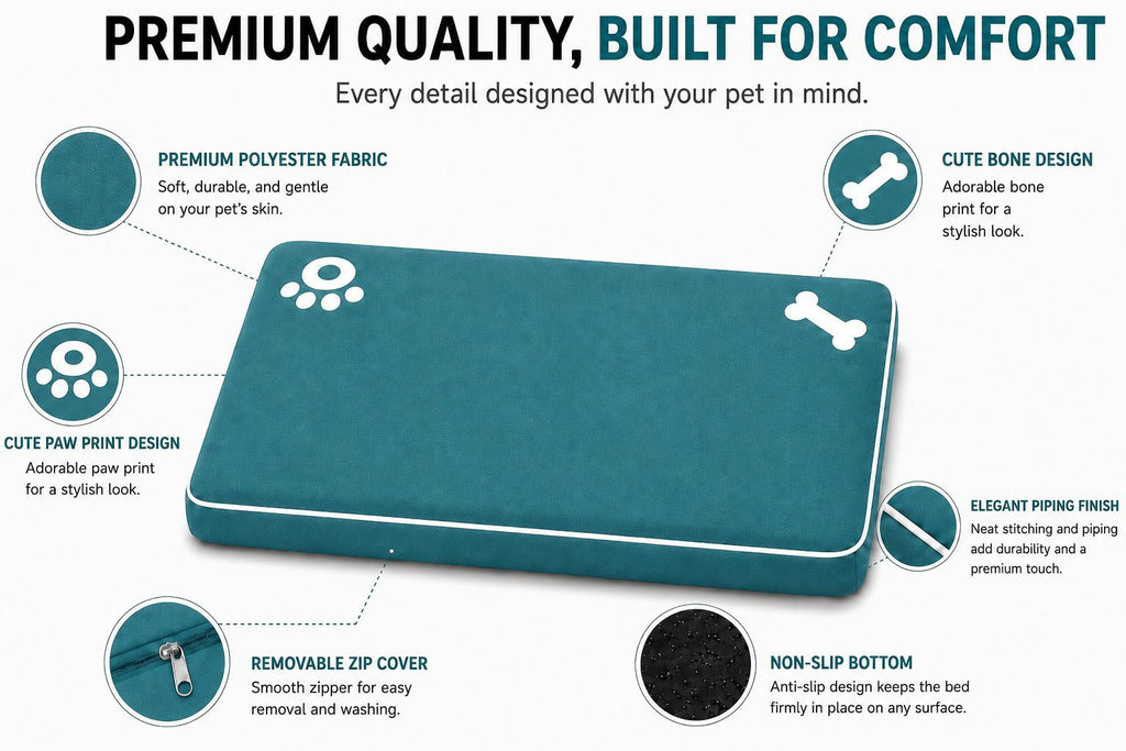 Night Zone Super Soft Bone & Paw Pet Bed Mat