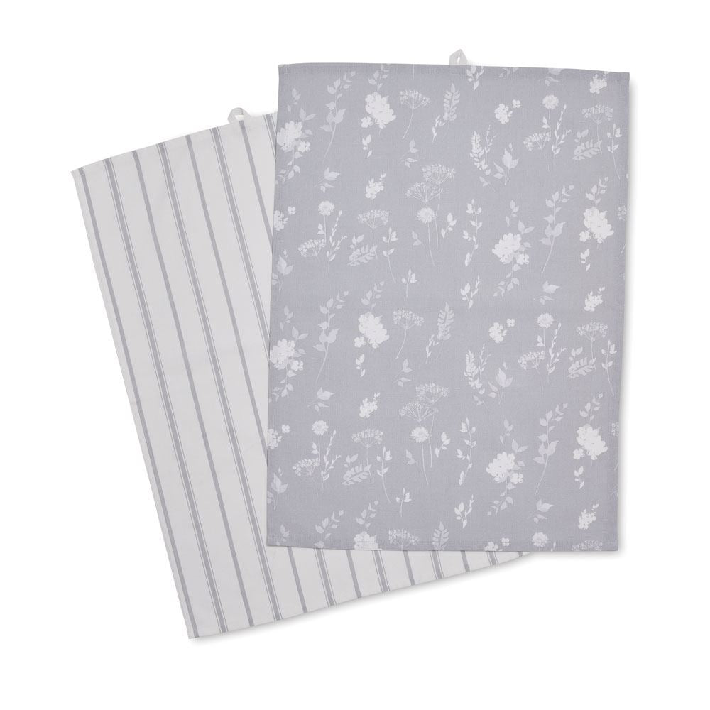 Catherine Lansfield Meadowsweet Floral 100% Cotton Tea Towel