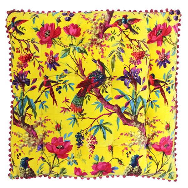 Riva Paoletti Paradise Faux Velvet Floor Cushion, 70 x 70 Cm