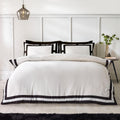 Catherine Lansfield So Soft Mono Panel King Duvet Cover Set with Pillowcases Cream Black