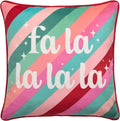 Fusion Fa La La Festive Velvet Piped Edge Filled Cushion