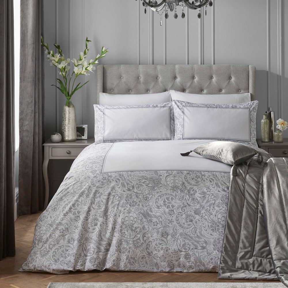 Laurence Llewelyn Bowen Suzani Panel Print 100% Cotton Sateen 200 Thread Count Duvet Cover Set