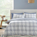Bianca Marlow Check 100% Cotton Percale 200 Thread Count Reversible Duvet Cover Set