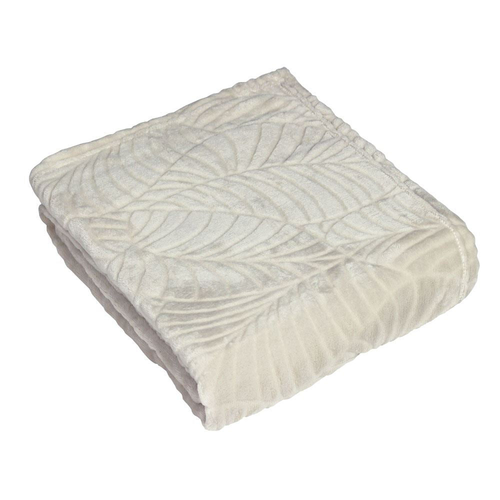 Furn Folio Leaf Heavyweight Cut Fleece Throw