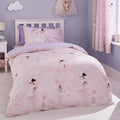 Catherine Lansfield Dancing Fairies Reversible Single Duvet Cover Set with Pillowcase Pink