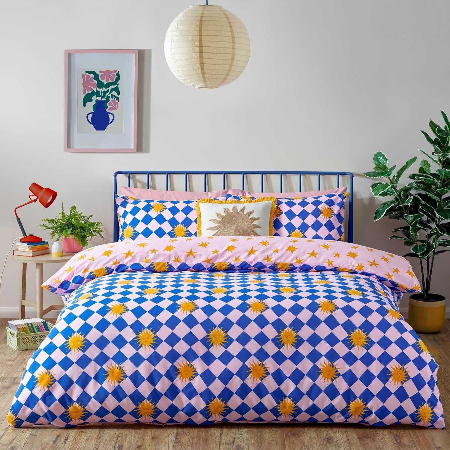 Furn Antares Checkerboard Easy Care Reversible Duvet Cover Set