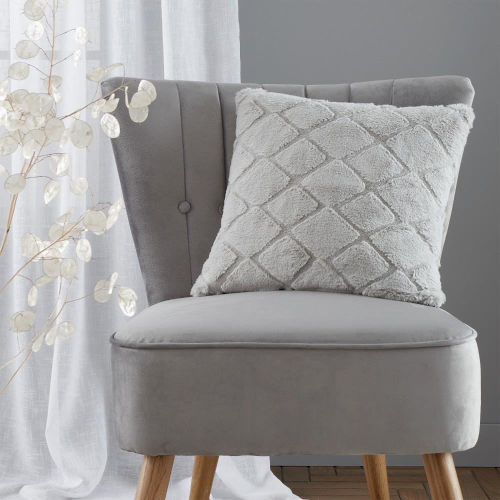 Catherine Lansfield Cosy Diamond Faux Fur Soft Touch 43x43cm Cushion