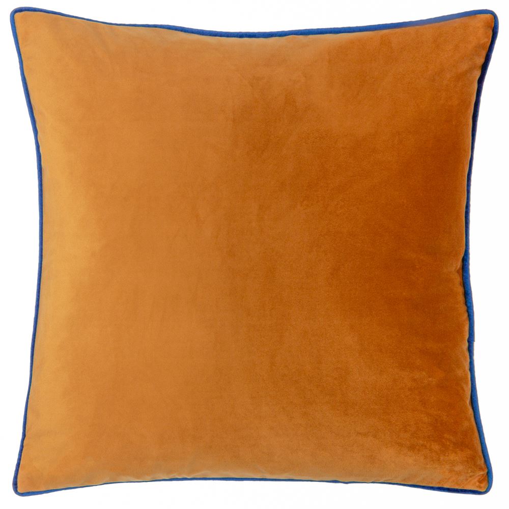 Riva Paoletti Meridian Faux Velvet Piped Cushion Cover