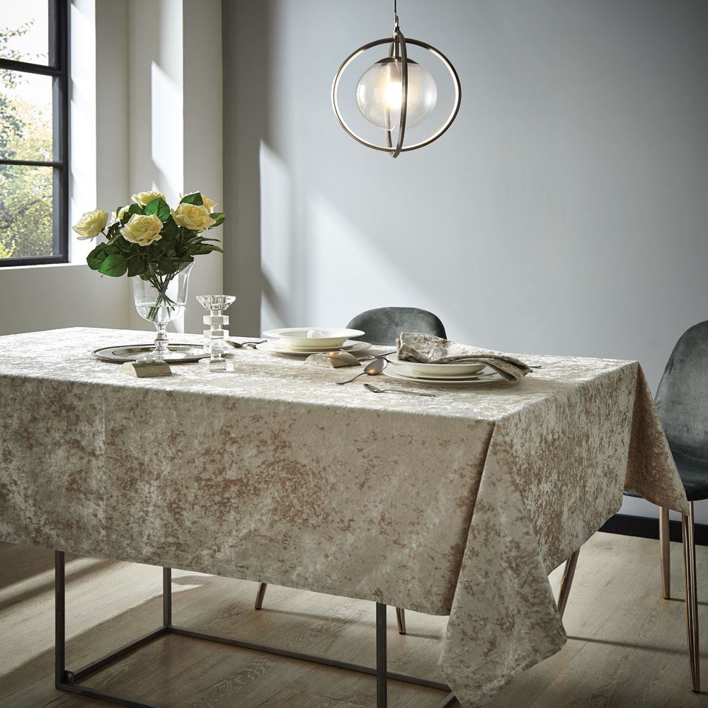 Catherine Lansfield Crushed Velvet Tablecloth
