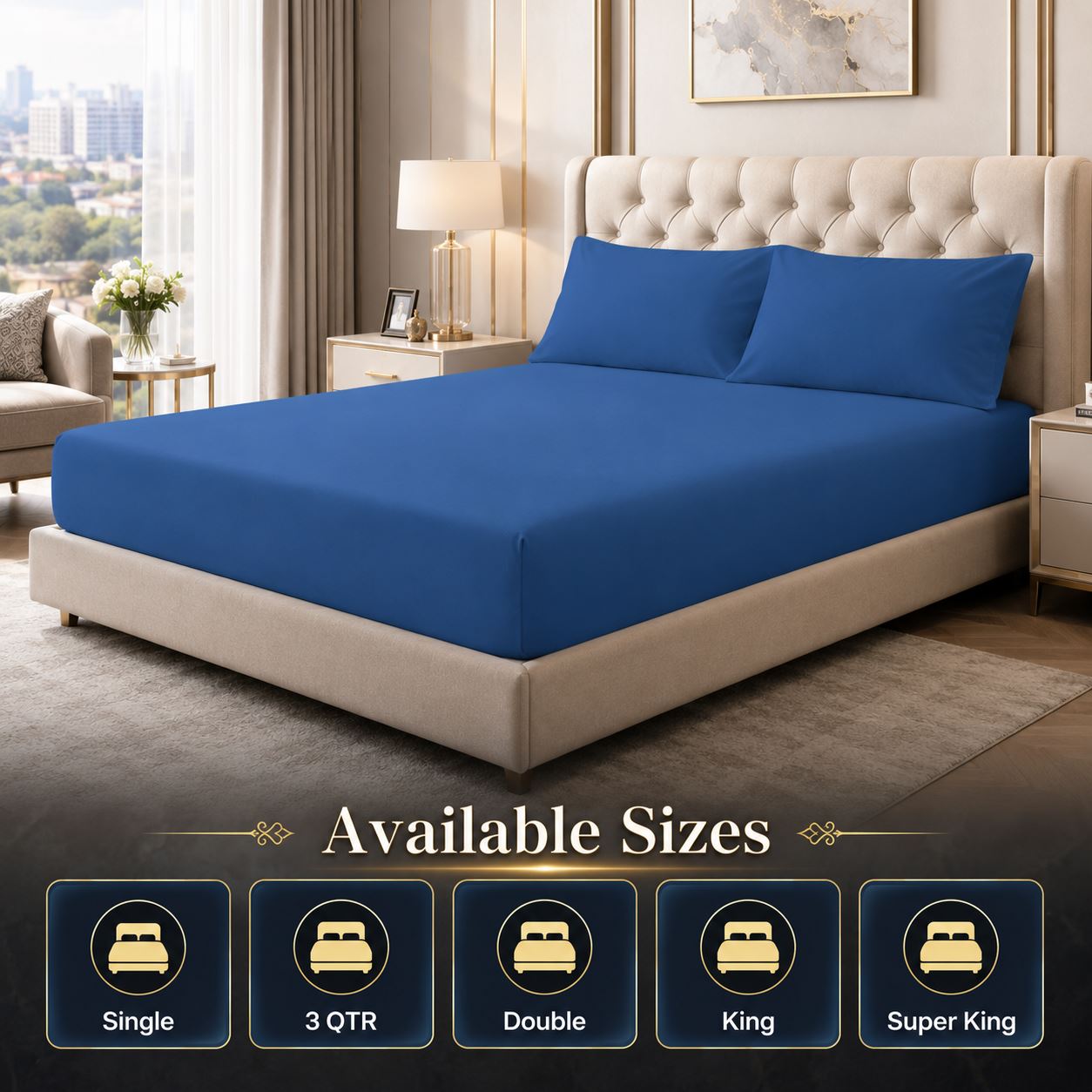Night Zone Easy-care extra deep fitted sheets