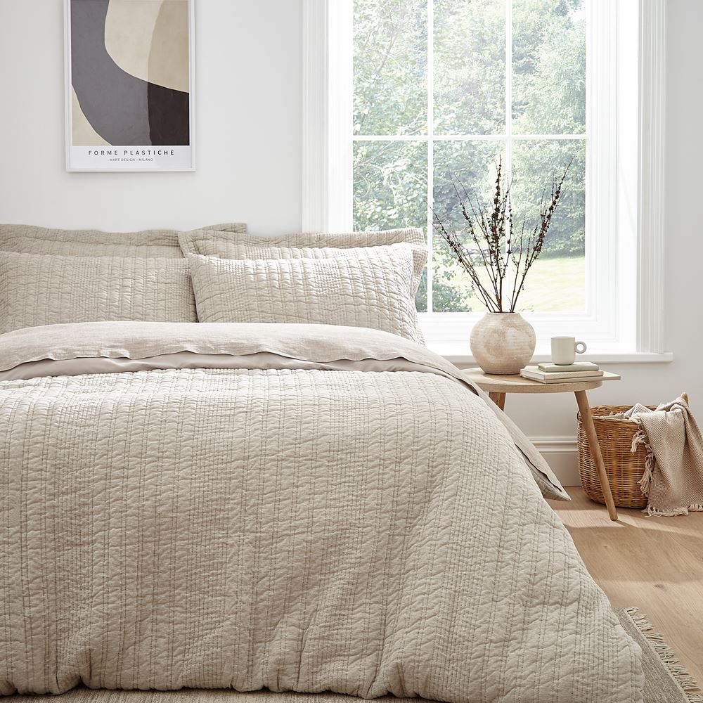 Pineapple Elephant Tamba Jersey Stripe Linear Quilted Duvet Cover Set