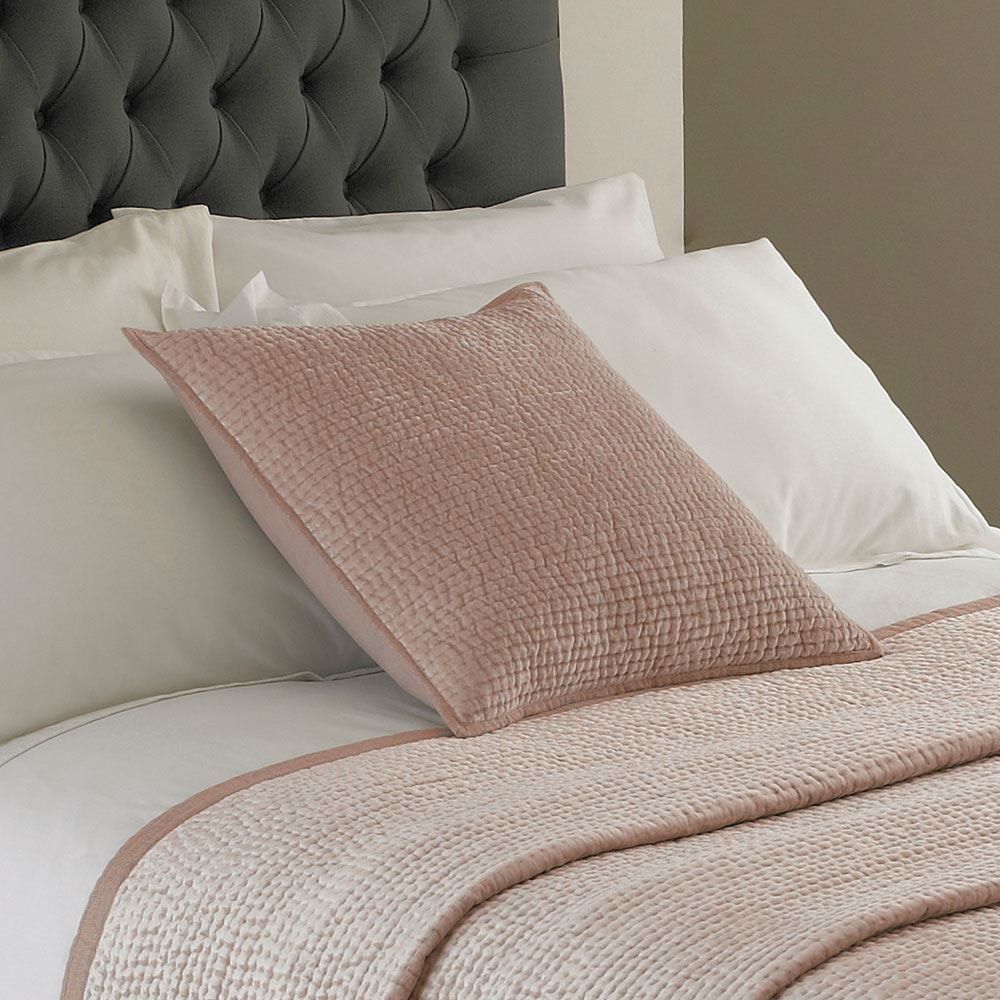 Paoletti Brooklands Velvet Embossed Quilted Cushion Cover, 55 x 55 Cm