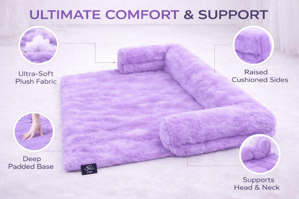 Night Zone Super Soft Plush Square Sofa Pet Bed