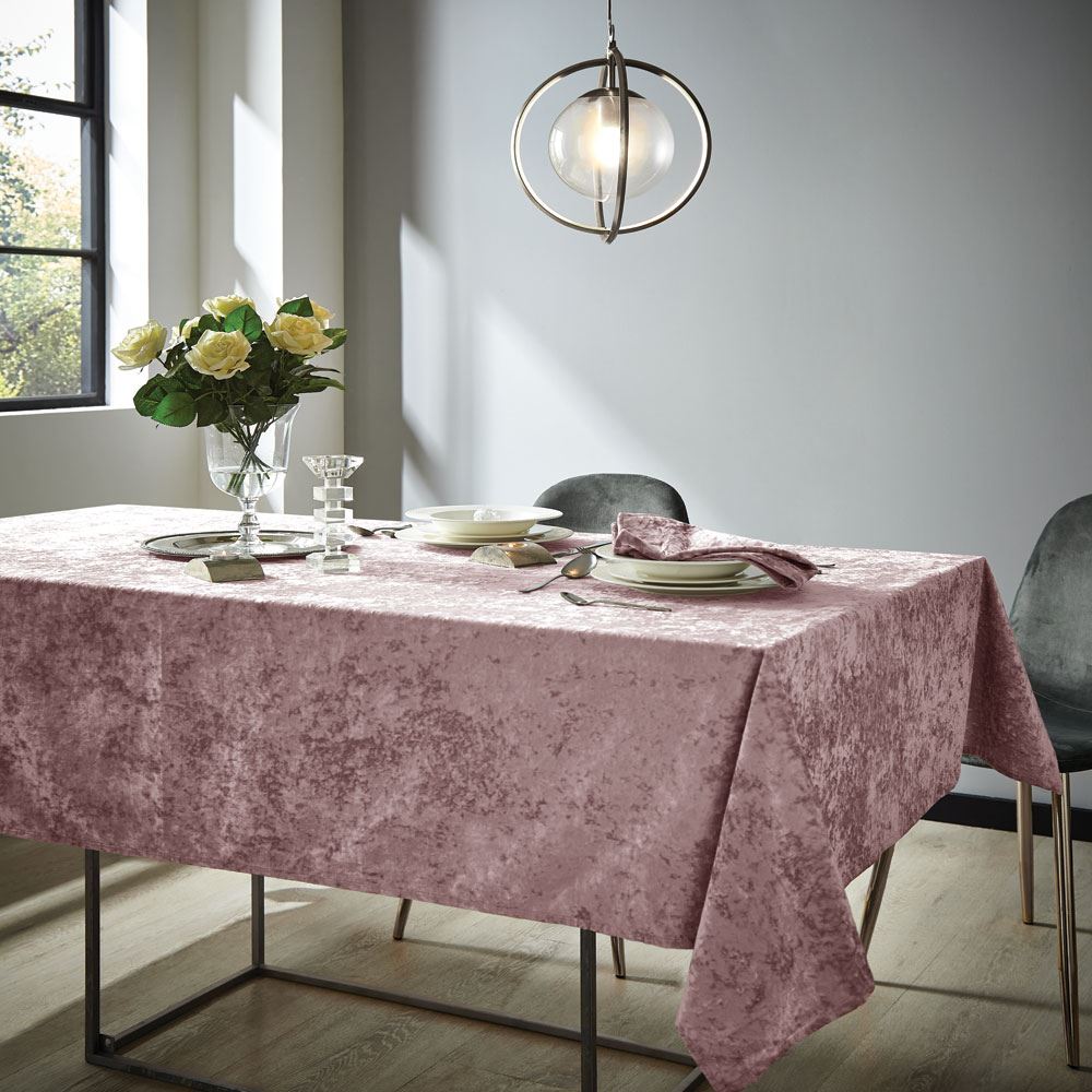 Catherine Lansfield Crushed Velvet Tablecloth