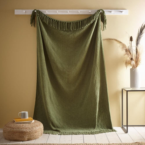 Appletree Loft Woven Textured Chenille Tasselled Bedspread