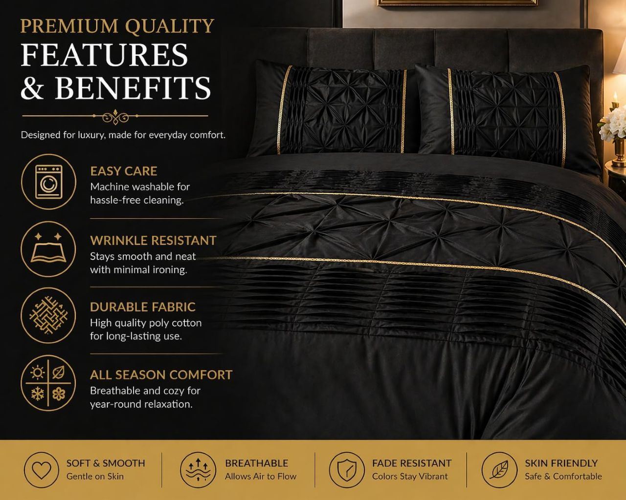 Night Zone Elegant Eleanor Duvet Cover Set