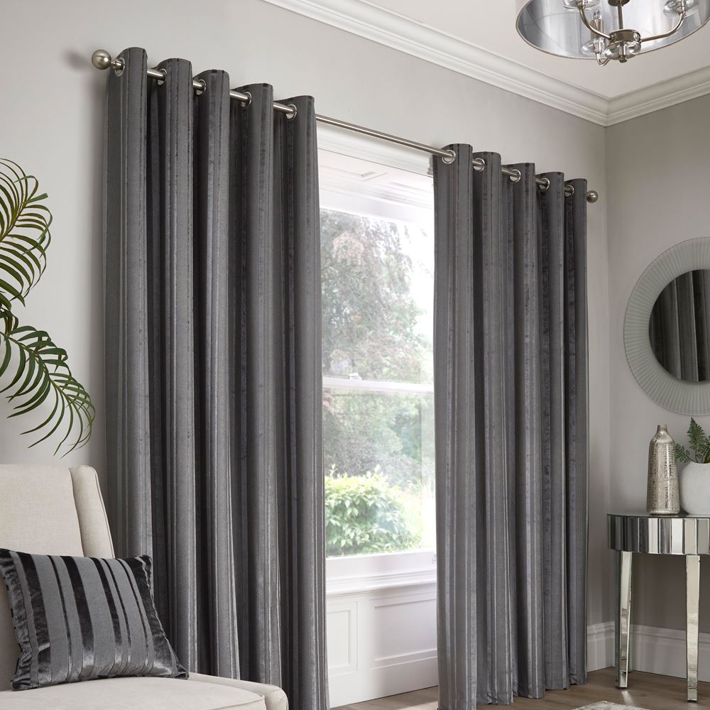Appletree Boutique Conrad Stripe Woven Jacquard Eyelet Curtains
