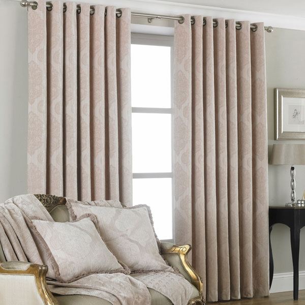 Paoletti Winchester Chenille Velvet Woven Lined Eyelet Curtains