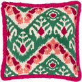 Paoletti Henderson Ikat Embroidered Ruffled Frill Edge Cushion Cover
