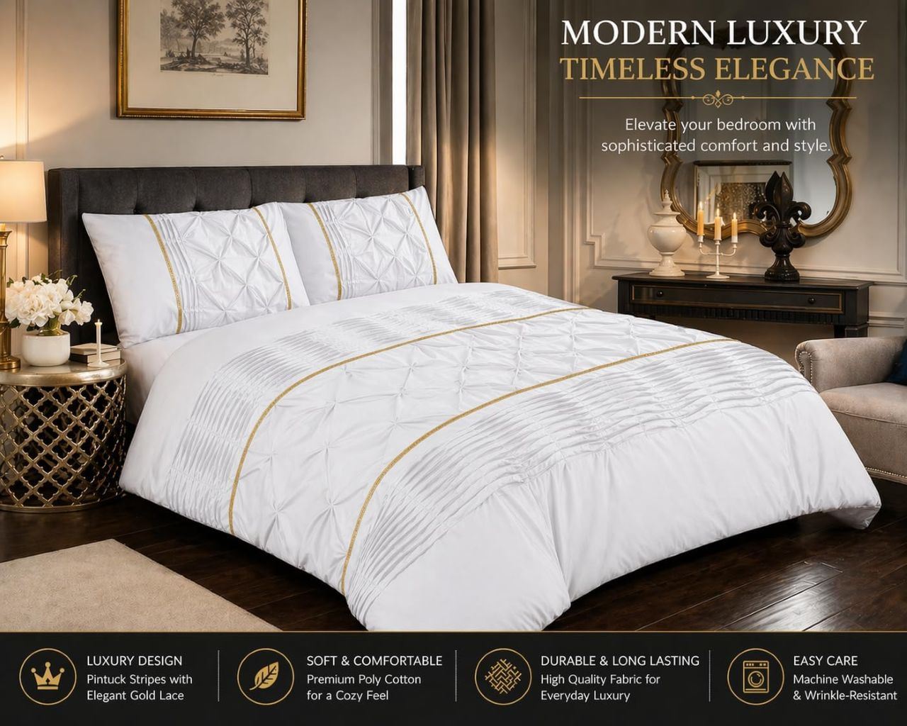 Night Zone Elegant Eleanor Duvet Cover Set