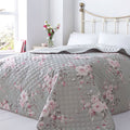 Catherine Lansfield Canterbury Floral Reversible Quilted Bedspread, 240 x 260 Cm