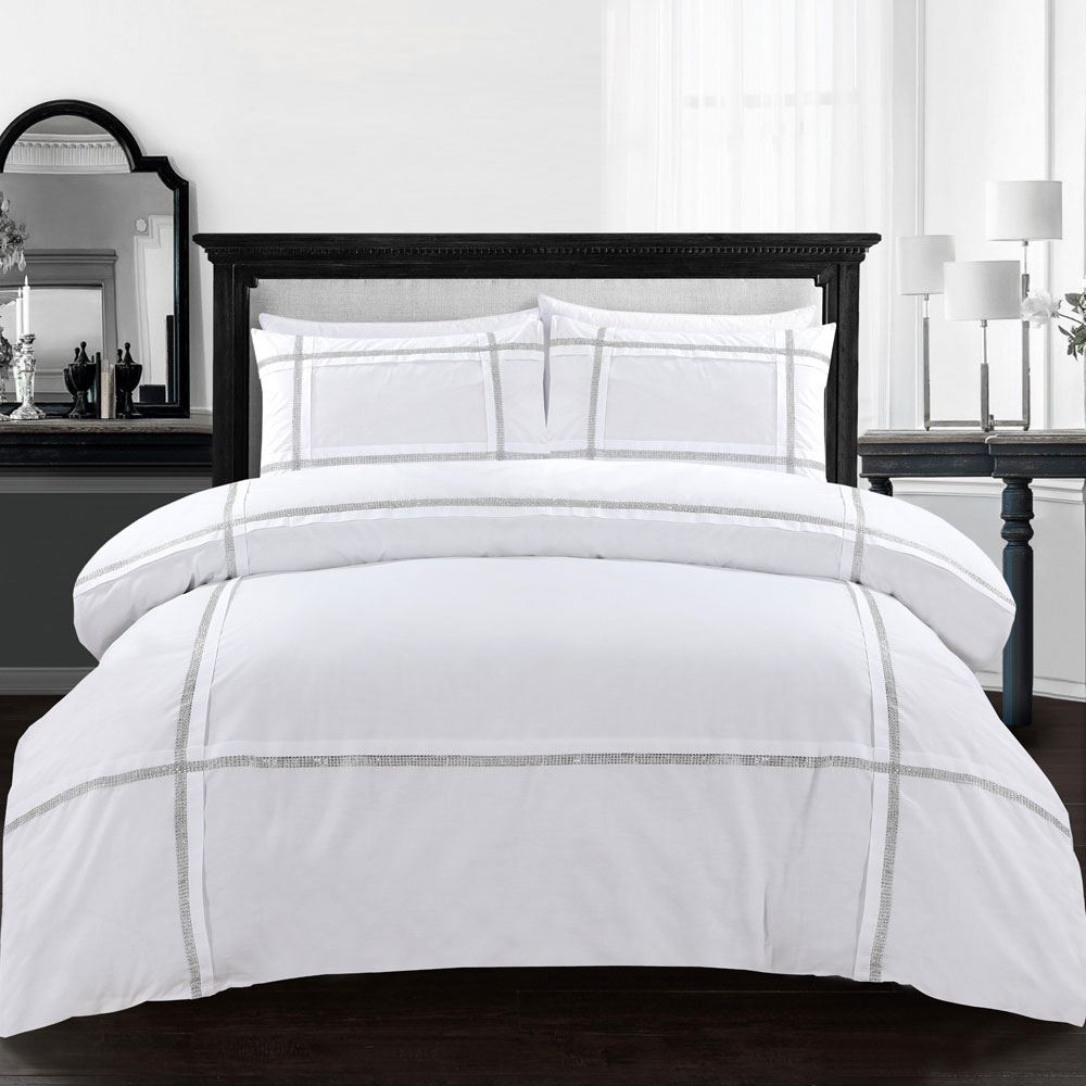 Night Zone Eva Lace Embellished Duvet Cover Set
