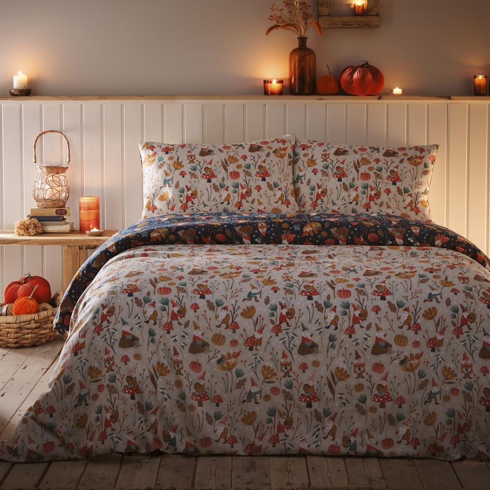 Fusion Christmas Gonks and Friends Peach Finish Reversible Duvet Cover Set