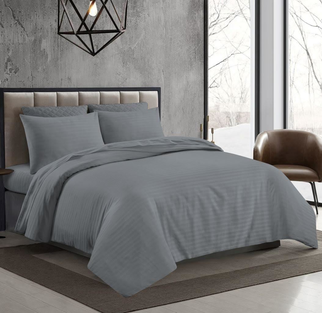 Night Zone Satin Stripe 100% Cotton 250 Thread Count Flat Sheet