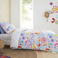 Pineapple Elephant Kids Blomme Floral 100% Cotton Reversible Duvet Cover Set