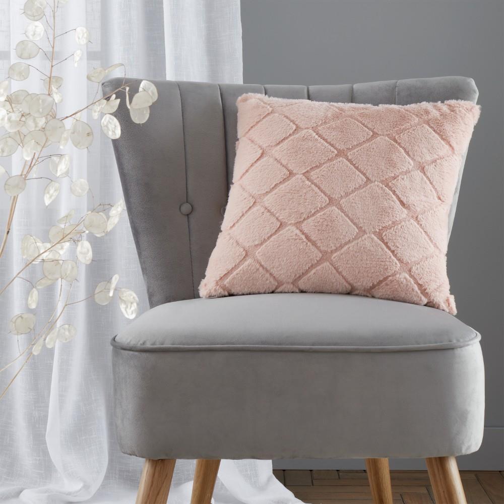 Catherine Lansfield Cosy Diamond Faux Fur Soft Touch 43x43cm Cushion