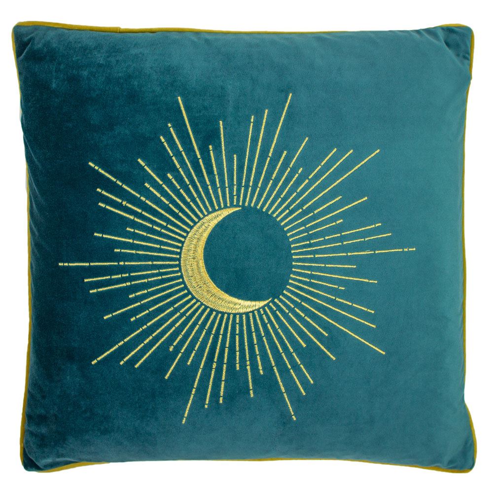 Furn Astrid Embroidered Velvet Piped Edge Cushion Cover