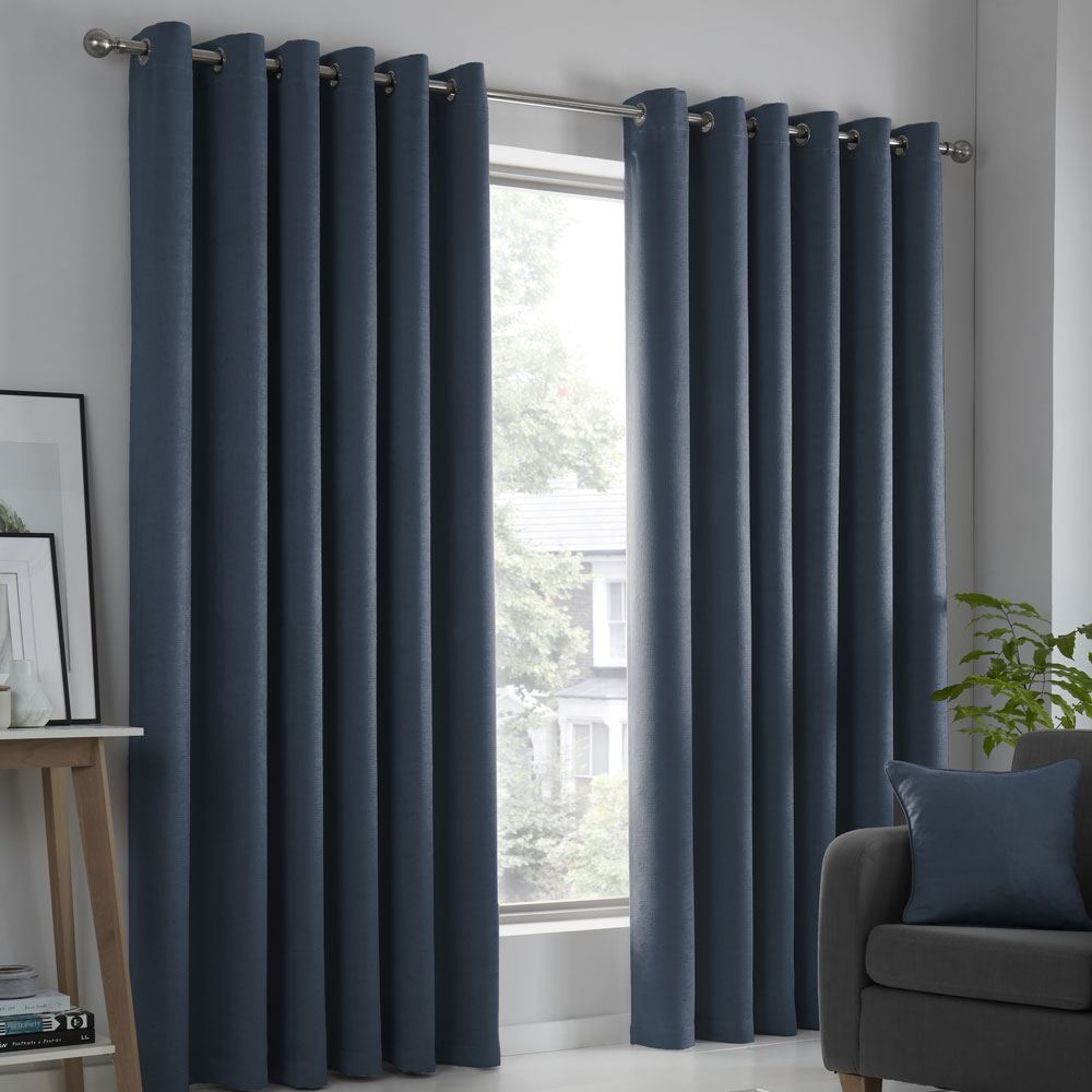Fusion Strata Woven Eyelet Lined Curtains