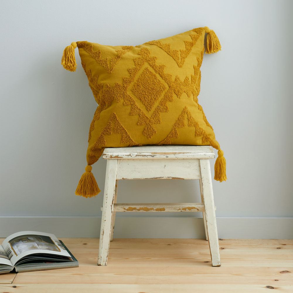 Pineapple Elephant Imani Tufted Tasselled 100% Cotton Filled Cushion