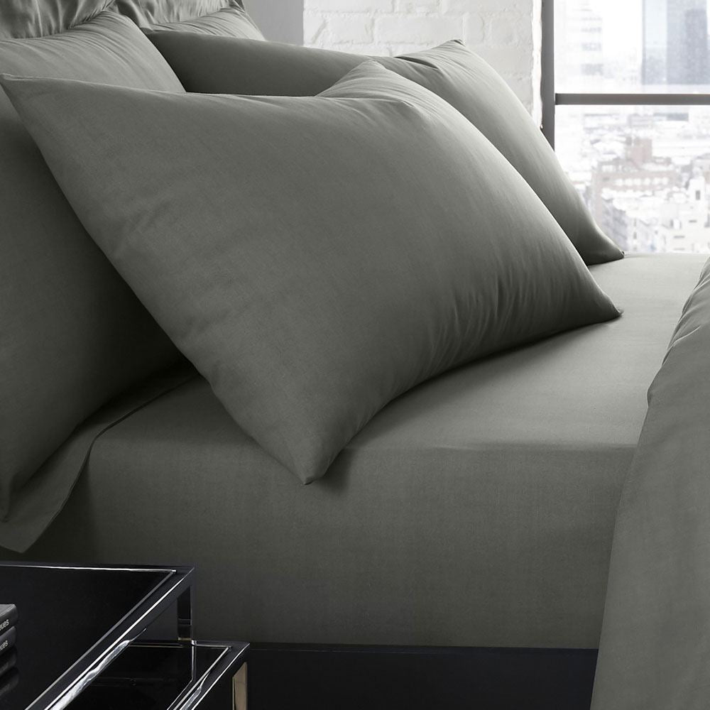 Serene Plain Dye Collection Easy Care Housewife Pillow Case, Pair