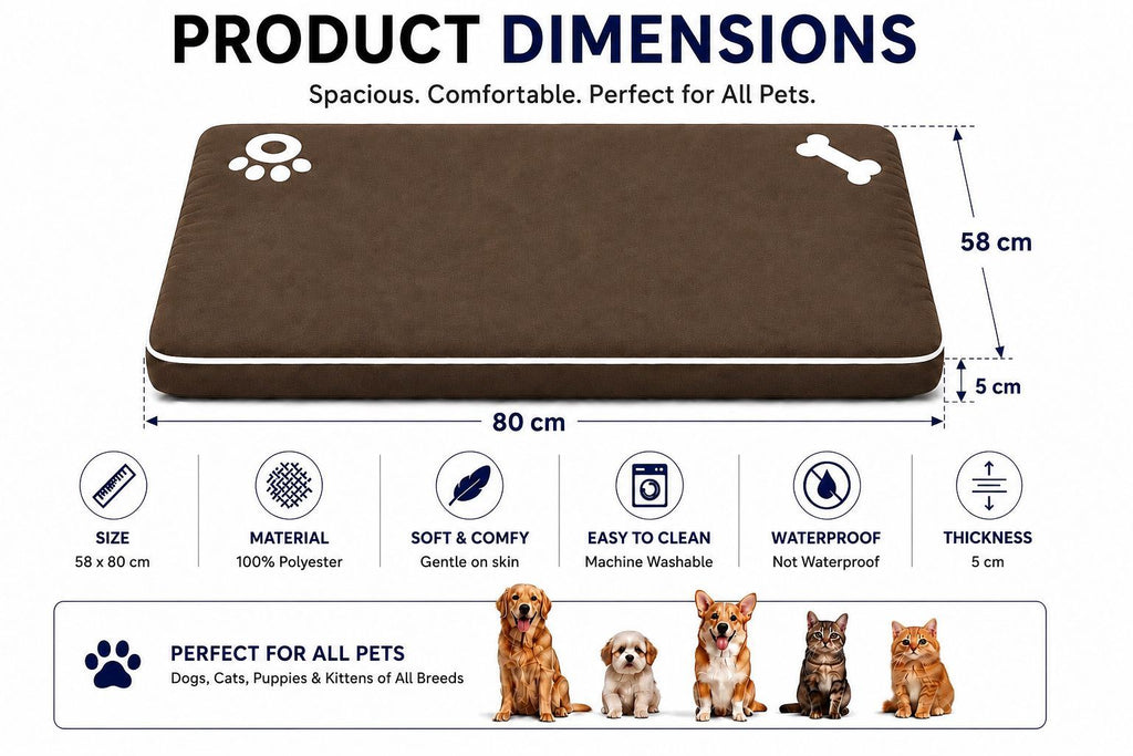 Night Zone Super Soft Bone & Paw Pet Bed Mat