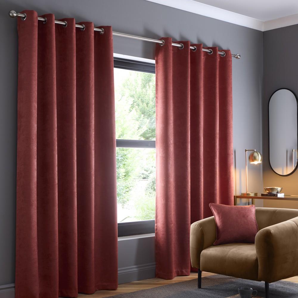 Fusion Strata Woven Eyelet Lined Curtains