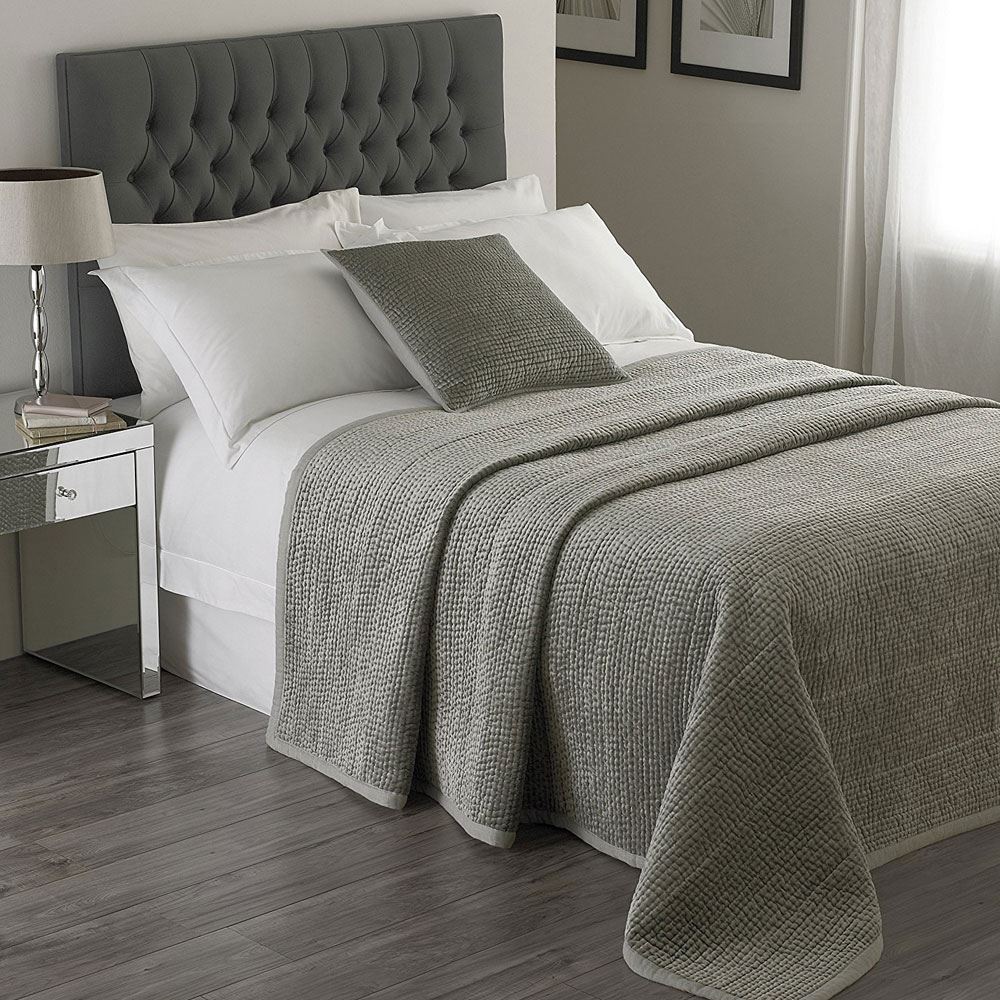 Paoletti Brooklands Velvet Embossed Quilted Bedspread