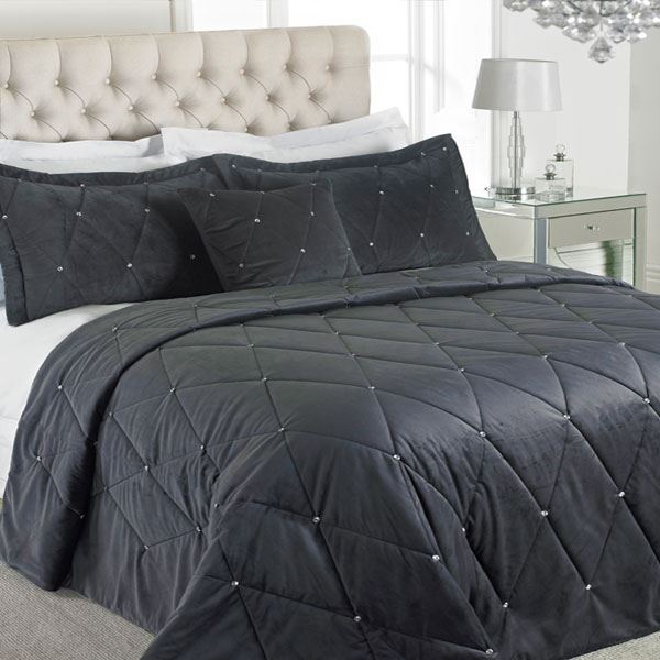 Riva Paoletti New Diamante Quilted Bedspread, 220 x 240 Cm