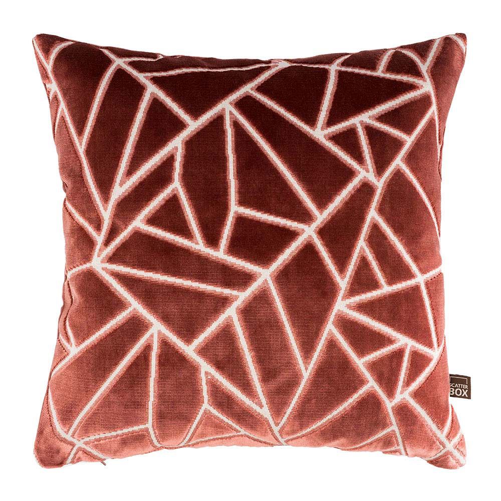 Scatter Box Veda Geometric Cut Velvet Feather Filled Cushion