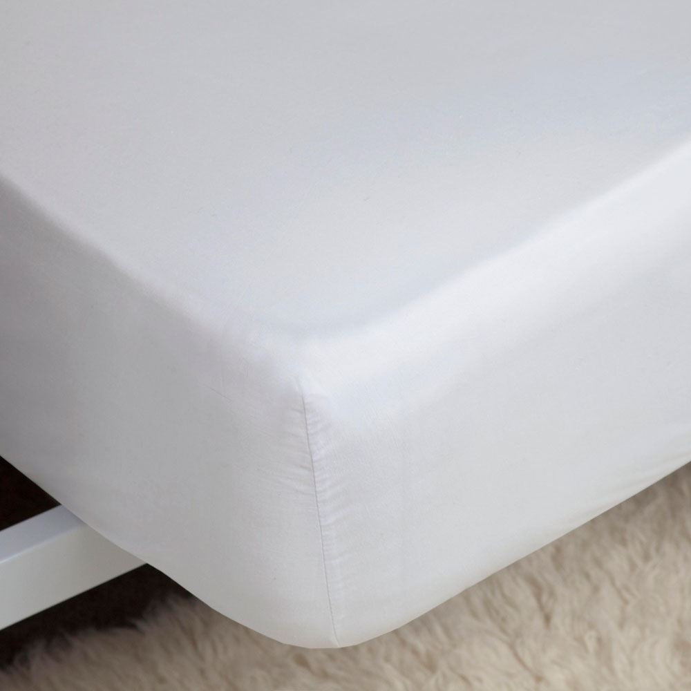 Belledorm 400 Thread Count 100% Egyptian Cotton 18 Inch Ultra Extra Deep Fitted Sheet, White, Double